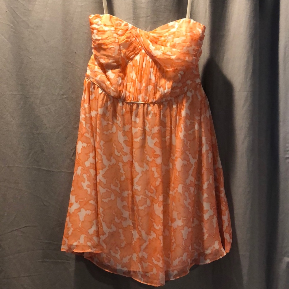 Pink and white strapless Shoshanna dress